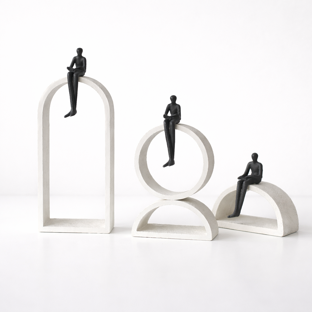 Orion Duo White Resin Sculpture Set