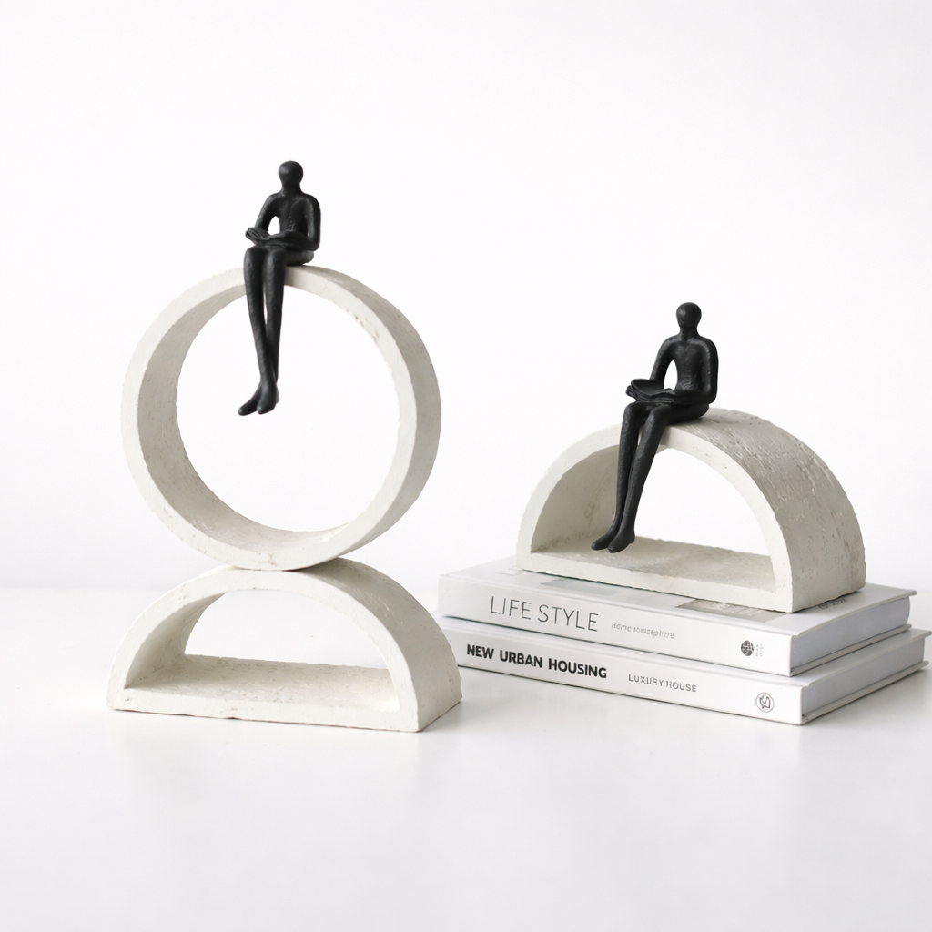 Orion Duo White Resin Sculpture Set