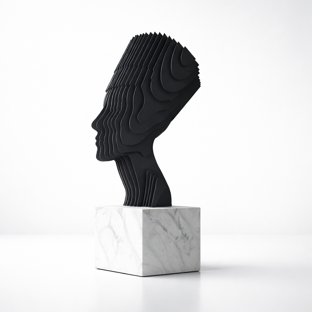 Velian Grey Marble & Iron Sculpture
