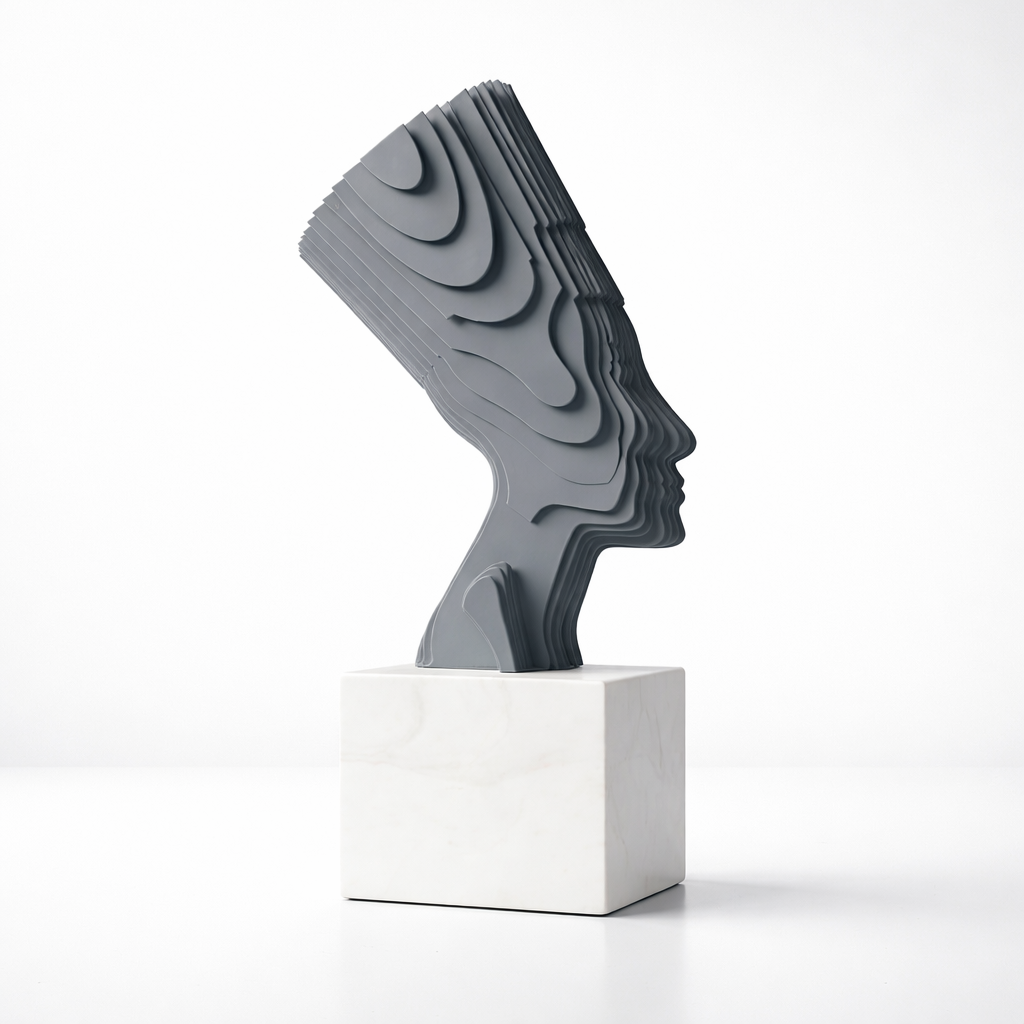Velian Grey Marble & Iron Sculpture