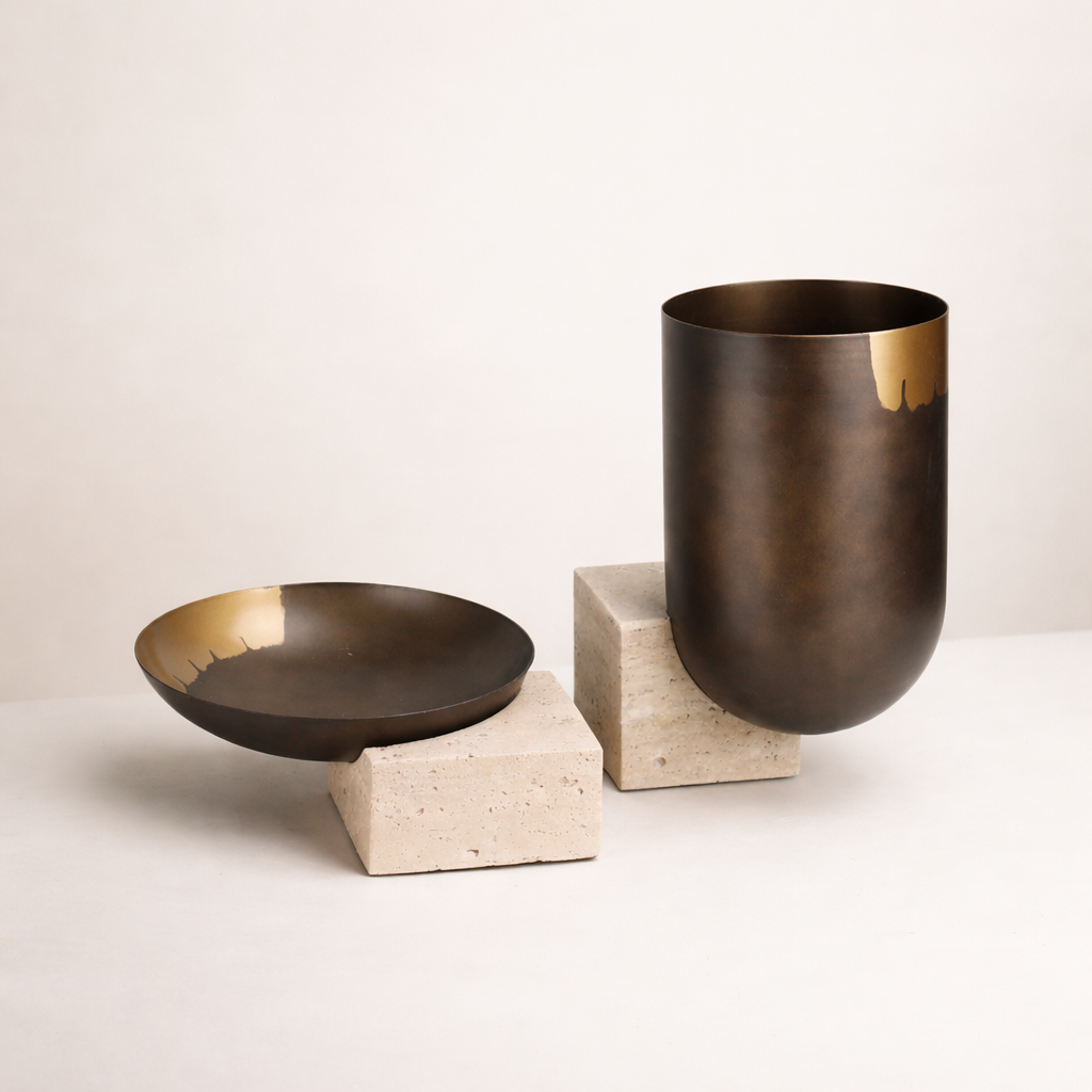Delyra Iron Marble Vase