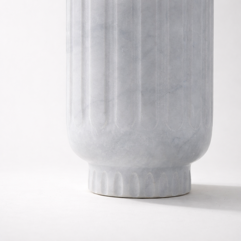 Elara White Marble Vase