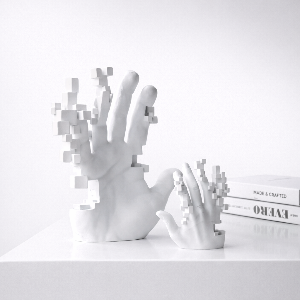 Elyon White Resin Hand Sculpture Set