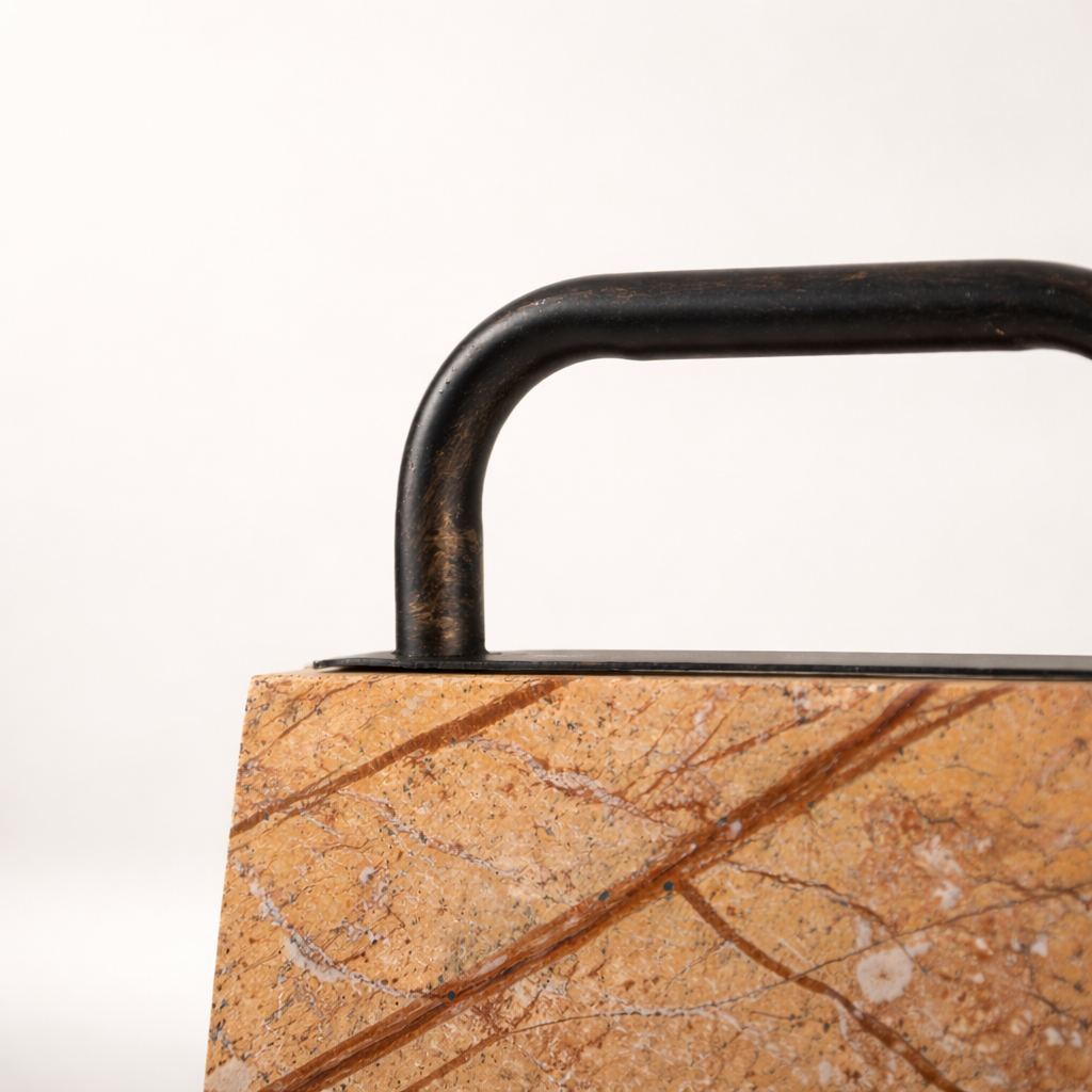 Forest Brown Marble Iron Bag Clock