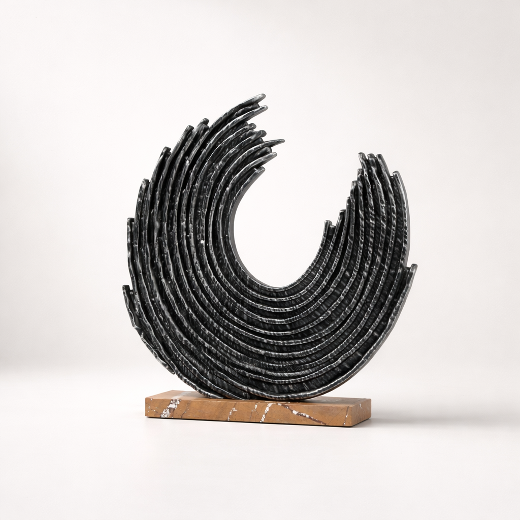 Kael Black Resin Marble Sculpture