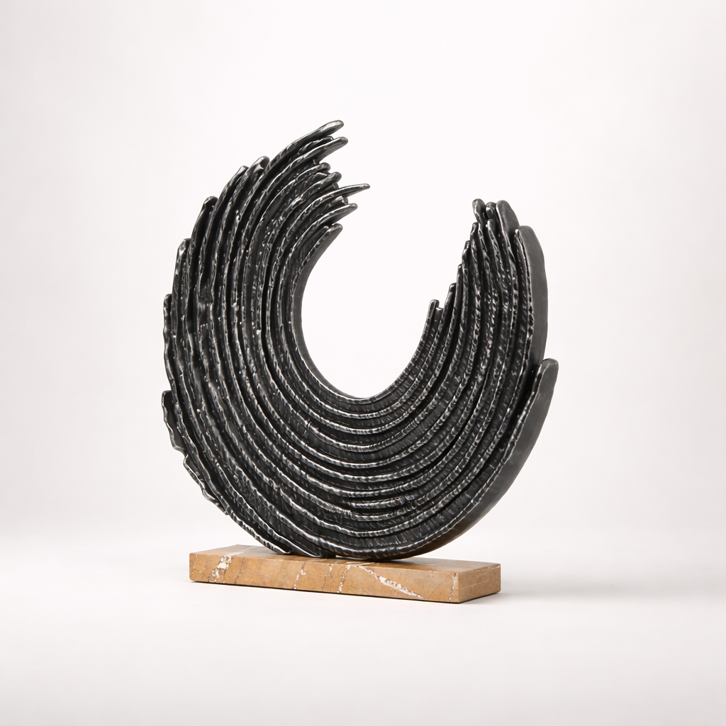 Kael Black Resin Marble Sculpture