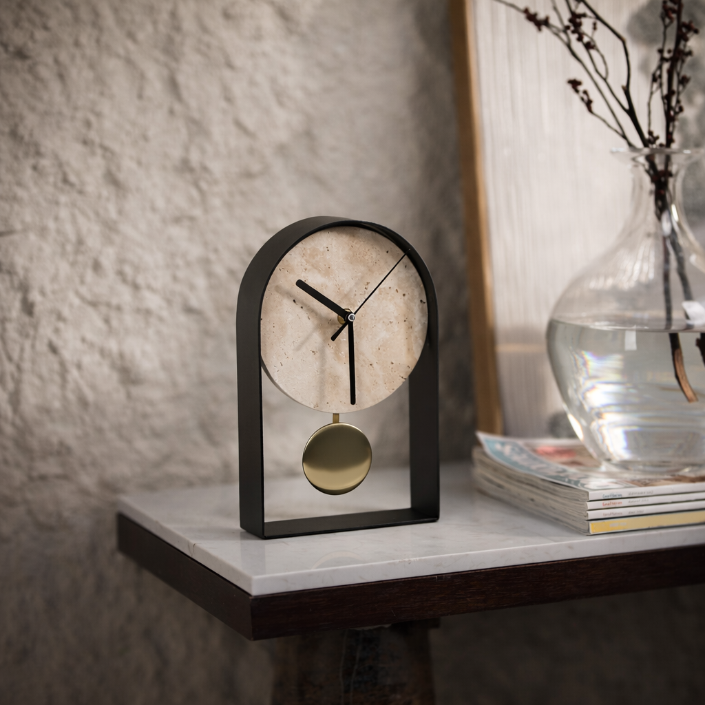 Liora Marble Iron Clock