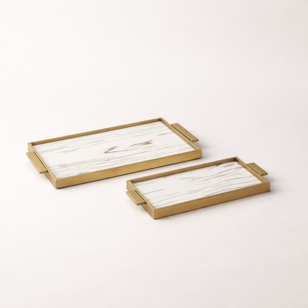 Linor Veneer Stainless Steel Tray