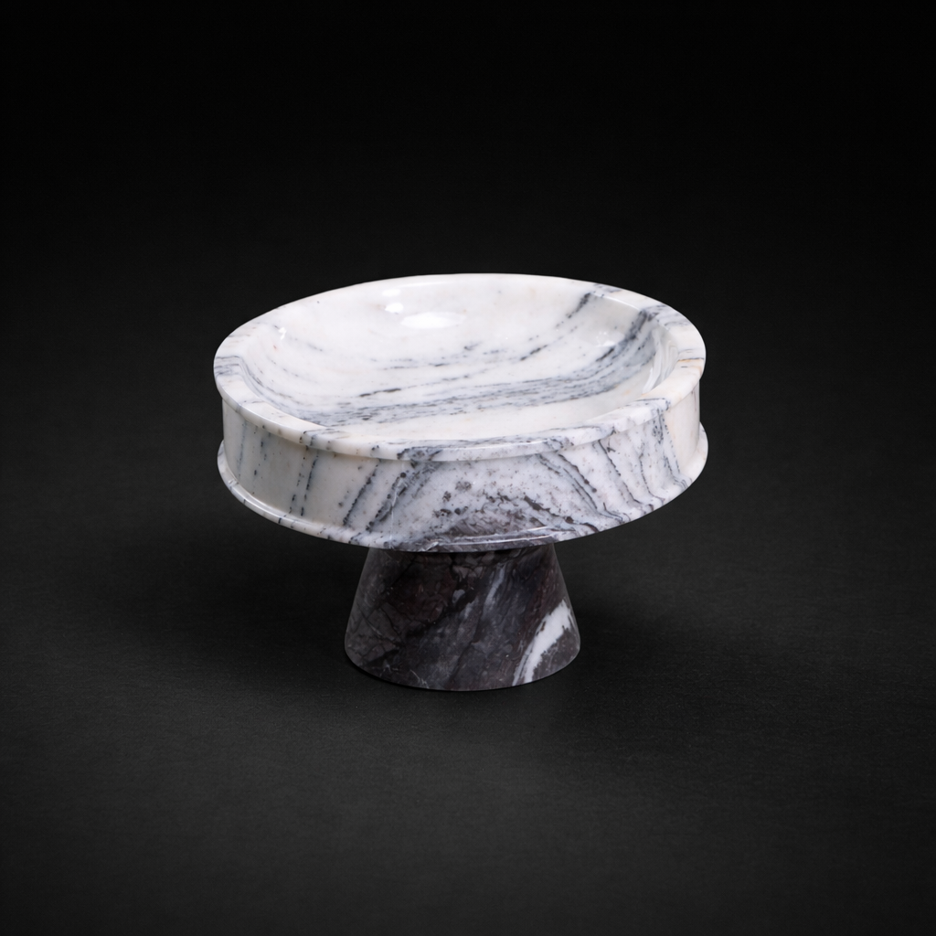 White Marble Pedestal Bowl