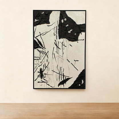 Ink Rhythm in Handmade Oil Painting