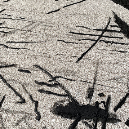 Ink Rhythm in Handmade Oil Painting