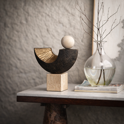 Arvon Dual-Tone Marble Resin Sculpture