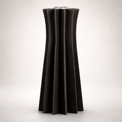 Black PU Leather Glass Vase Set