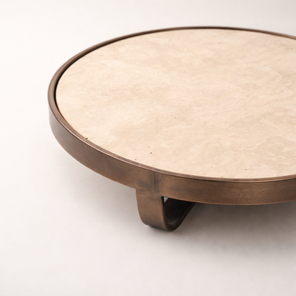Beige Marble Stainless Steel Tray (Elevated)
