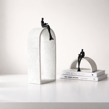 Orion Duo White Resin Sculpture Set