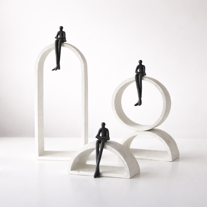 Orion Duo White Resin Sculpture Set