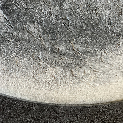 Celestial Reflections in Handmade Oil Painting with 3D Carving & LED
