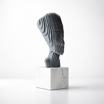 Velian Grey Marble & Iron Sculpture