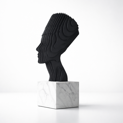 Velian Grey Marble & Iron Sculpture