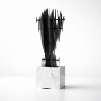Velian Grey Marble & Iron Sculpture