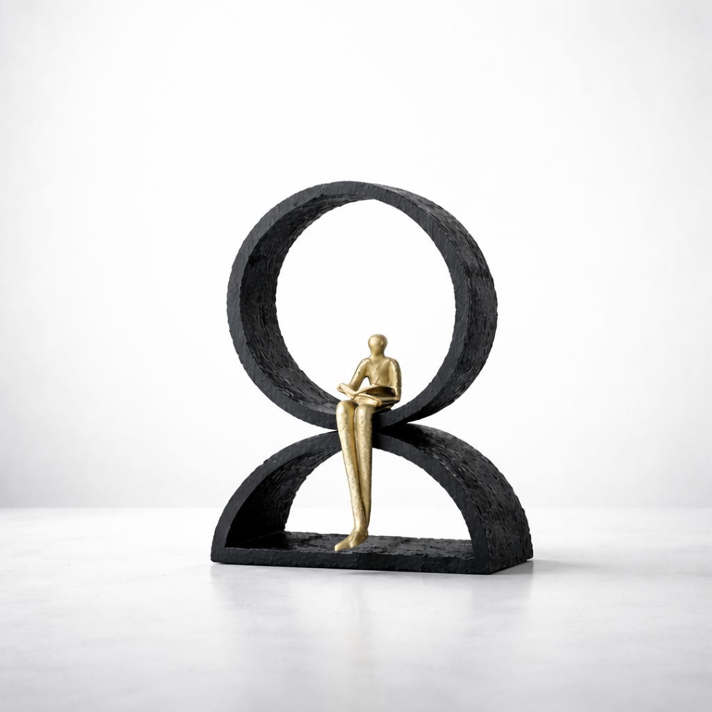 Orion Duo Black Resin Sculpture Set