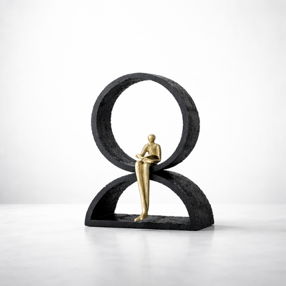 Orion Duo Black Resin Sculpture Set