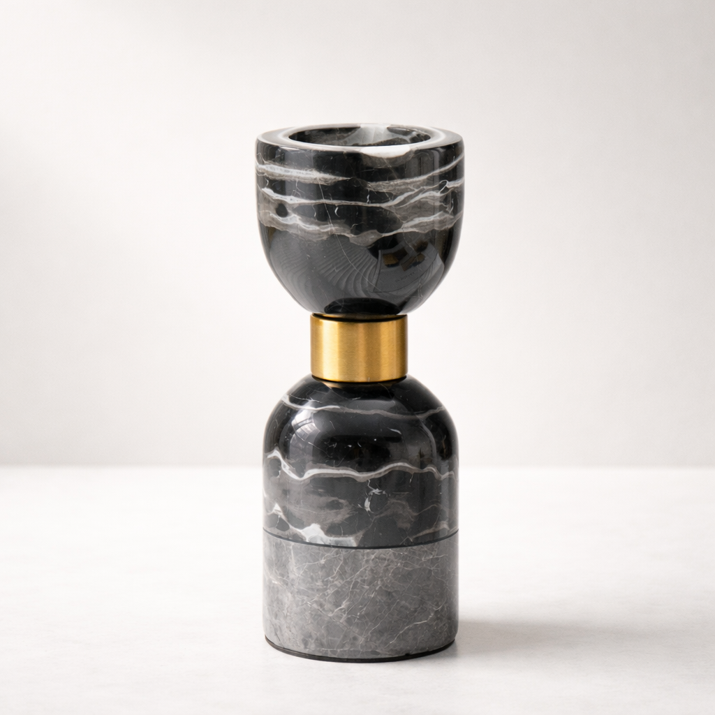 Ardent  Iron Marble Candle Holder Set