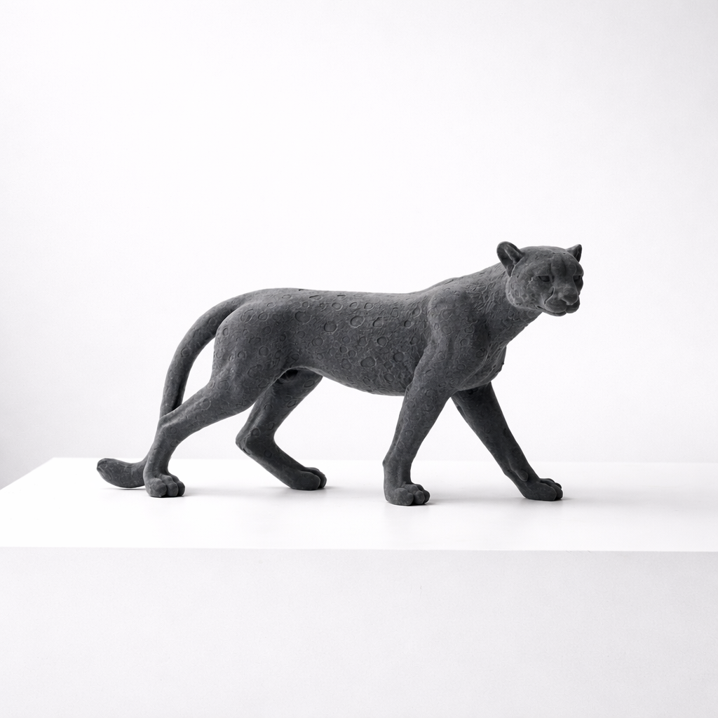 Darian Charcoal Resin Panther Statue