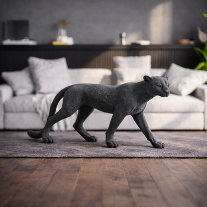 Darian Charcoal Resin Panther Statue