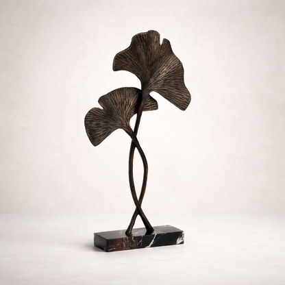 Eloria Black Leaf Aluminum Marble Sculpture
