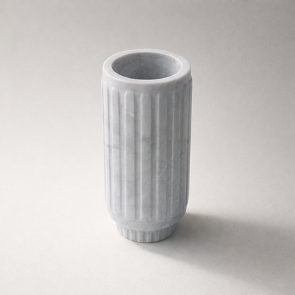 Elara White Marble Vase