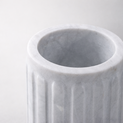 Elara White Marble Vase