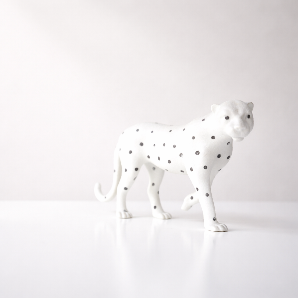 Eryndor White Resin Panther Sculpture