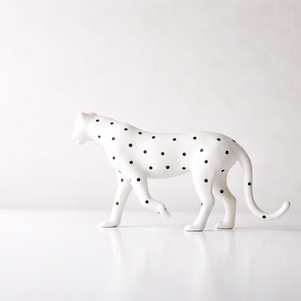 Eryndor White Resin Panther Sculpture