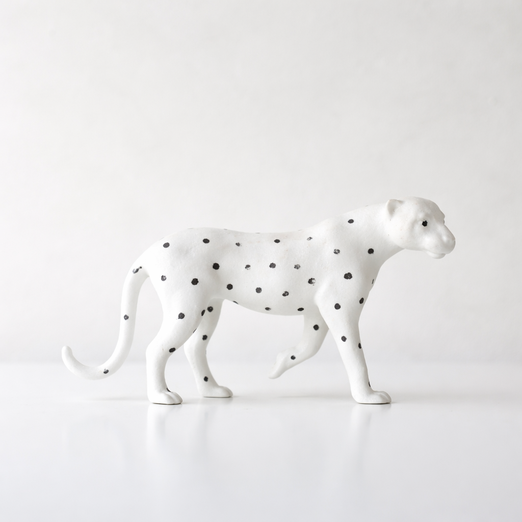 Eryndor White Resin Panther Sculpture