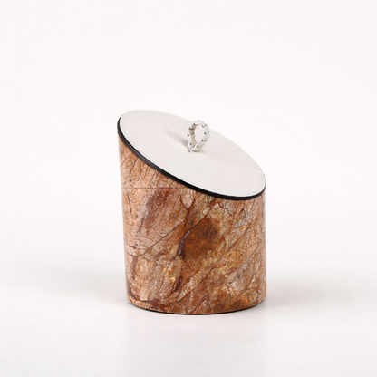 Forest Brown PU Leather Marble Jar