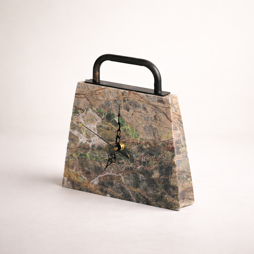 Forest Green Marble Iron Bag Clock