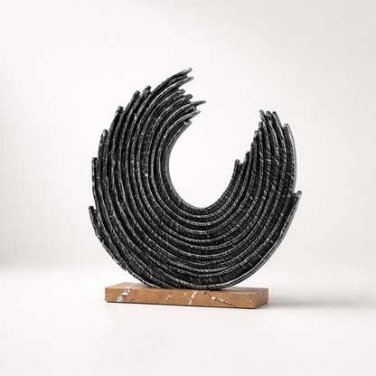 Kael Black Resin Marble Sculpture