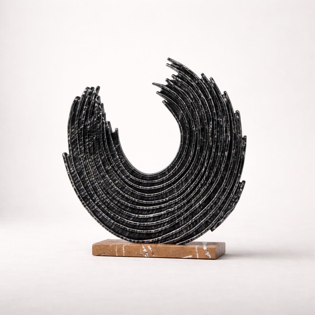 Kael Black Resin Marble Sculpture