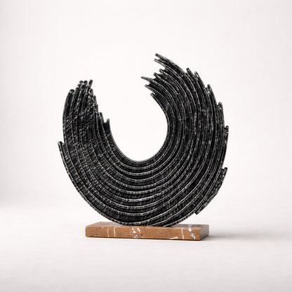 Kael Black Resin Marble Sculpture