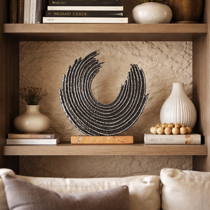 Kael Black Resin Marble Sculpture