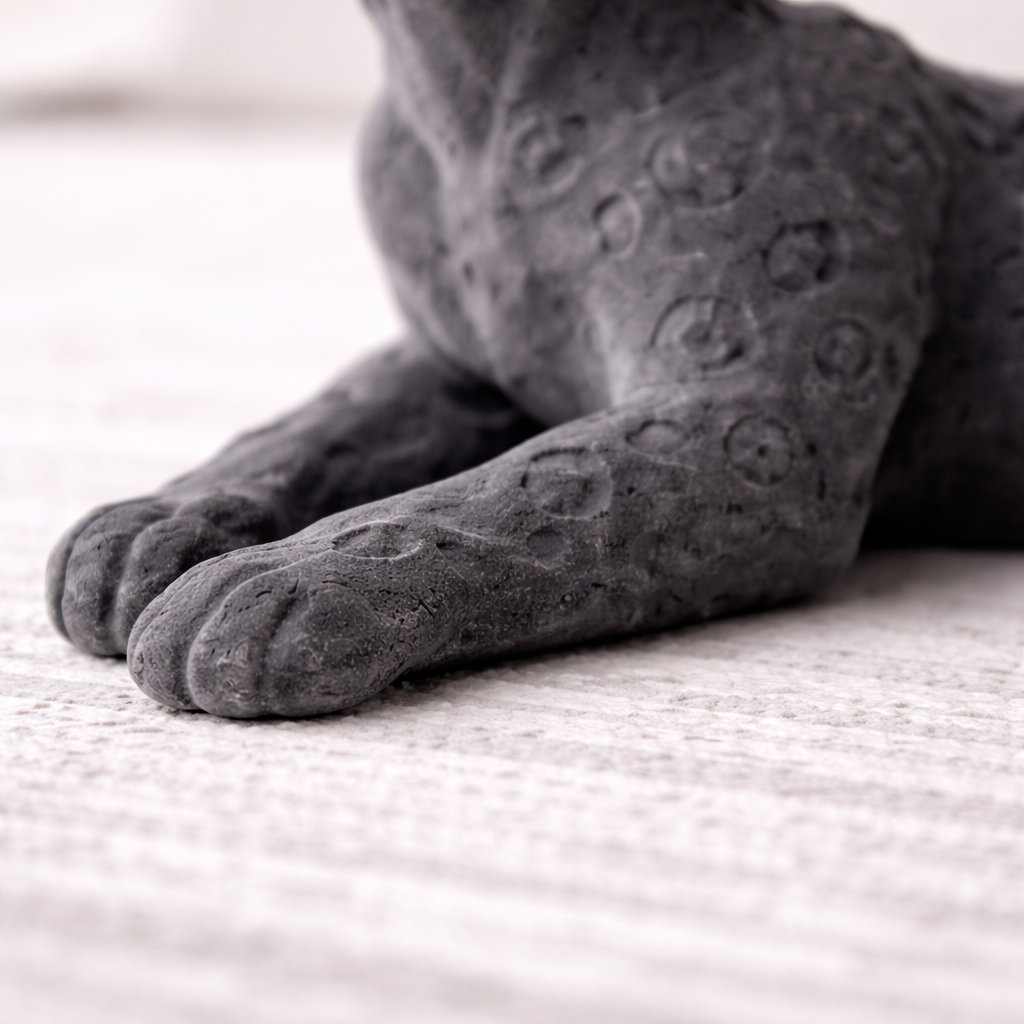 Kairo Grey Resin Panther Sculpture