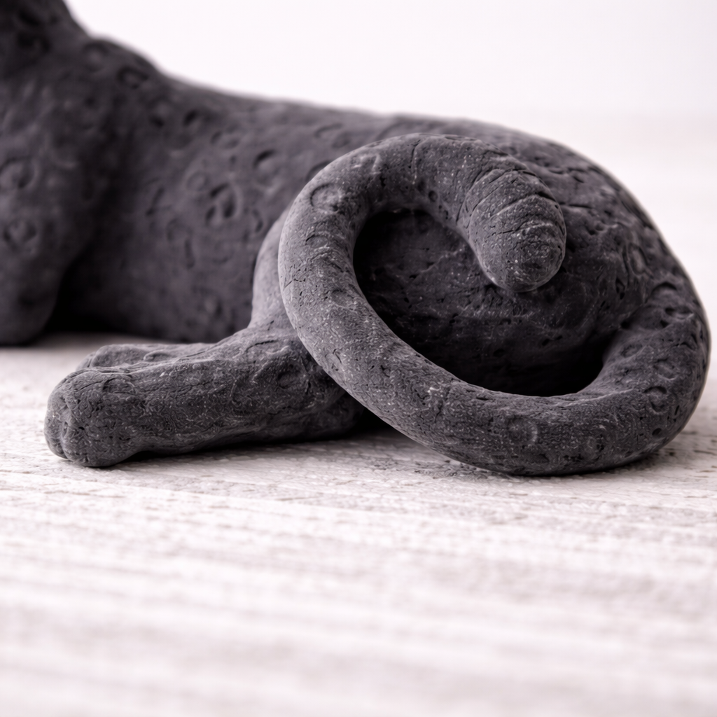 Kairo Grey Resin Panther Sculpture