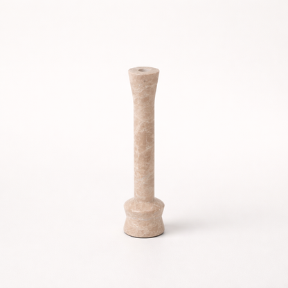 Light Brown Marble Candle Holder Set