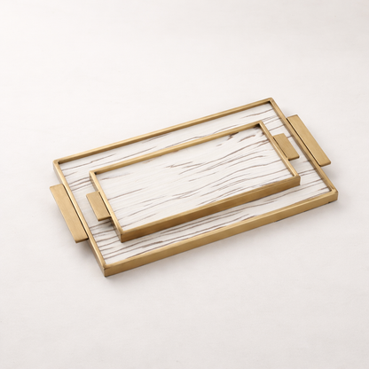 Linor Veneer Stainless Steel Tray