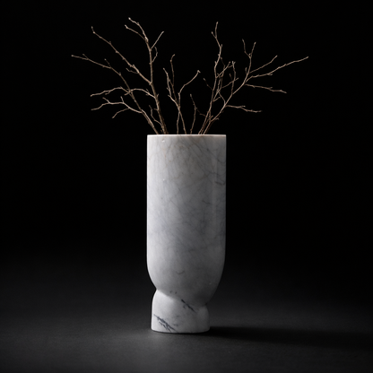 Maren White Marble Vase