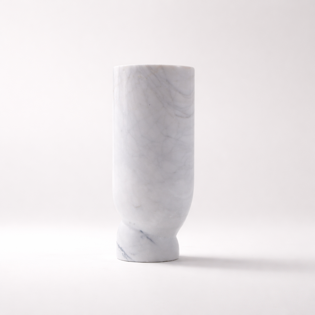 Maren White Marble Vase