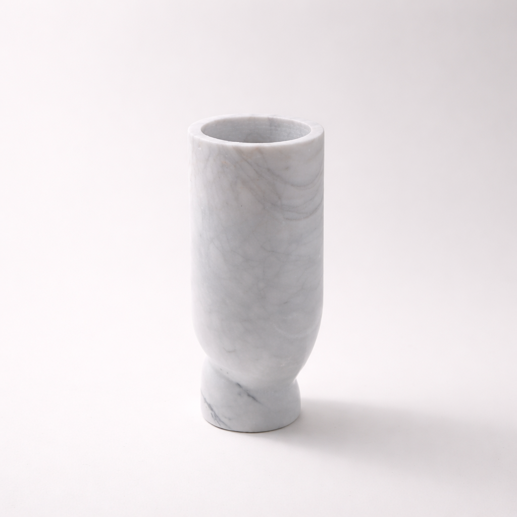 Maren White Marble Vase
