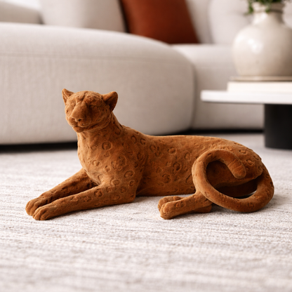 Sorrel Brown Resin Panther Sculpture