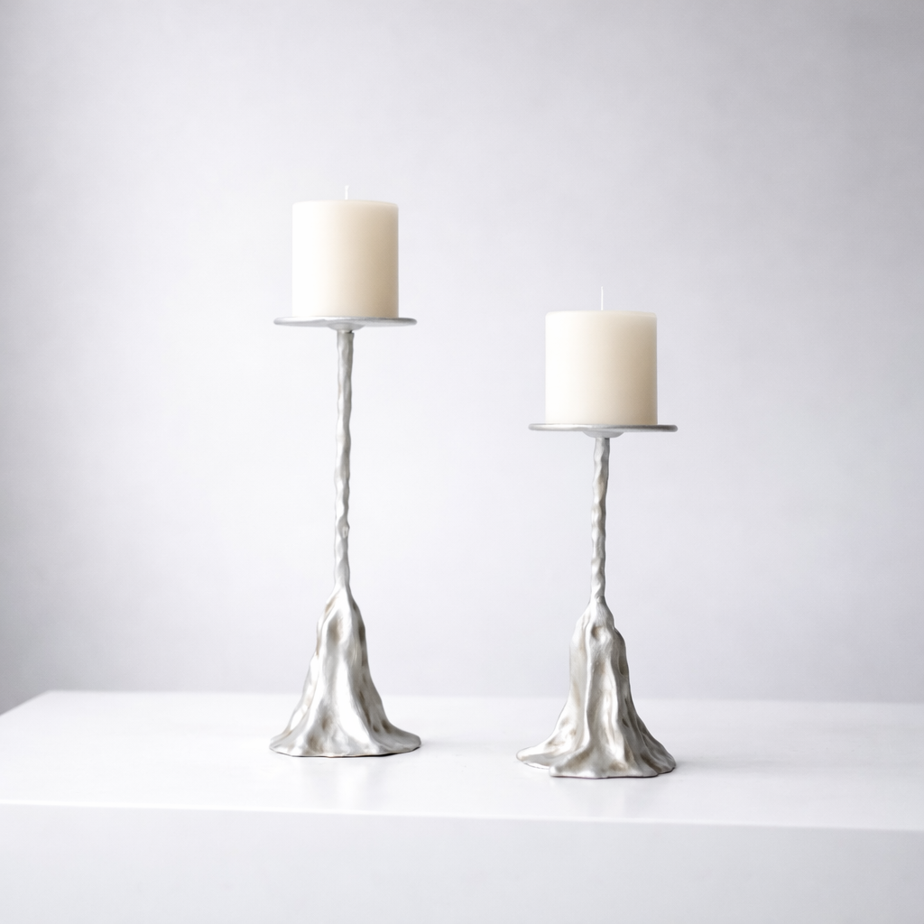 Seren Silver Candle Holder Set